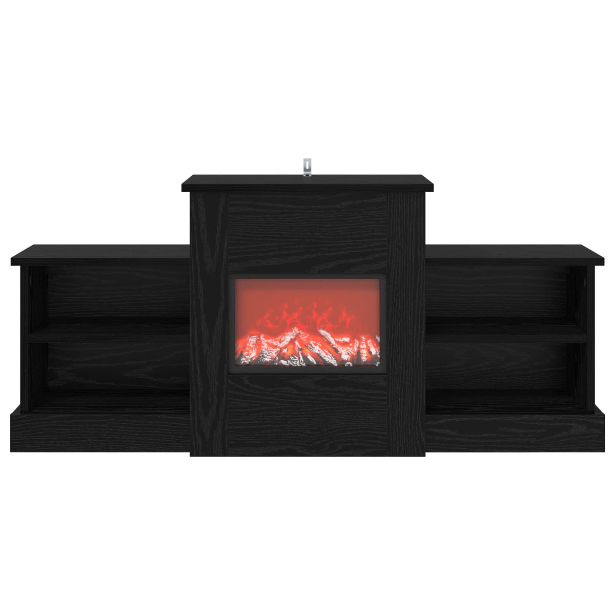 vidaXL Electric Fireplace Black Oak 110 x 30 x 50 cm Engineered wood