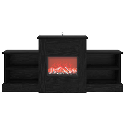 vidaXL Electric Fireplace Black Oak 110 x 30 x 50 cm Engineered wood