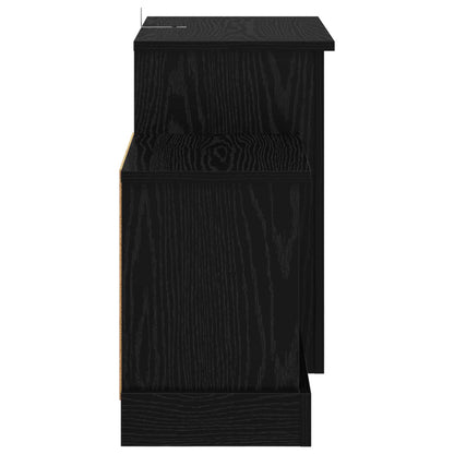 vidaXL Electric Fireplace Black Oak 110 x 30 x 50 cm Engineered wood