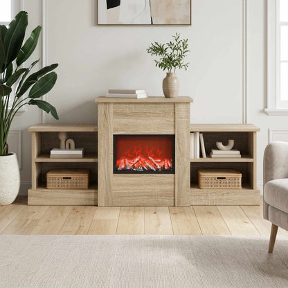 vidaXL Electric Fireplace Sonoma 110 x 30 x 50 cm Engineered wood