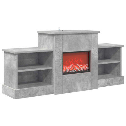 vidaXL Electric Fireplace Concrete 110 x 30 x 50 cm Engineered wood