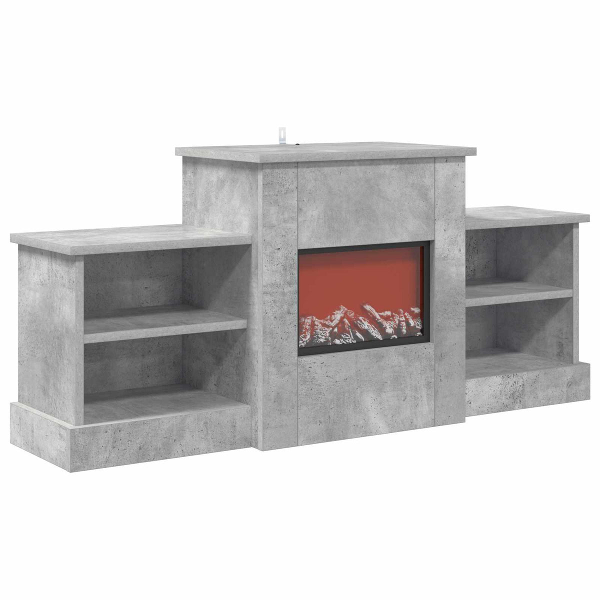 vidaXL Electric Fireplace Concrete 110 x 30 x 50 cm Engineered wood