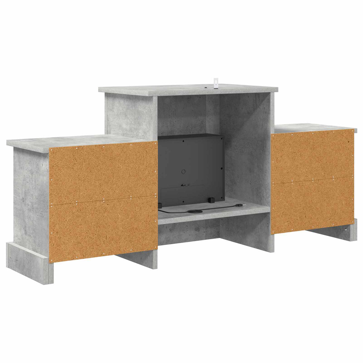 vidaXL Electric Fireplace Concrete 110 x 30 x 50 cm Engineered wood