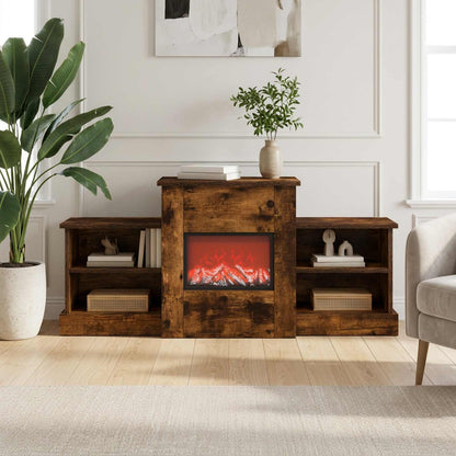vidaXL Electric Fireplace Smoked Oak 110 x 30 x 50 cm Engineered wood