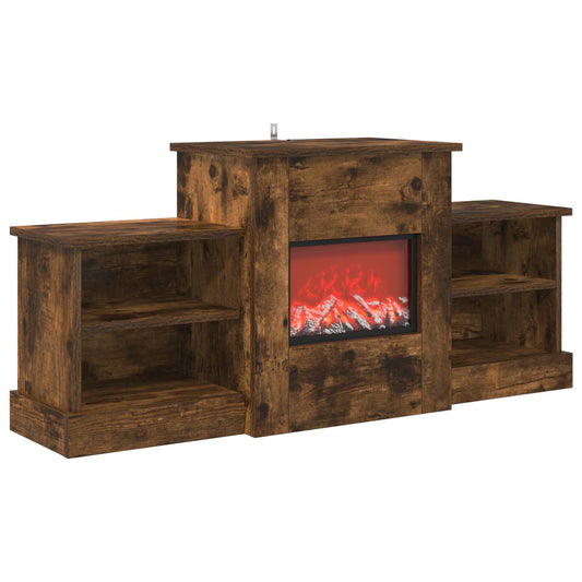 vidaXL Electric Fireplace Smoked Oak 110 x 30 x 50 cm Engineered wood