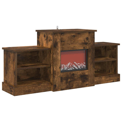 vidaXL Electric Fireplace Smoked Oak 110 x 30 x 50 cm Engineered wood