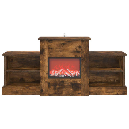 vidaXL Electric Fireplace Smoked Oak 110 x 30 x 50 cm Engineered wood