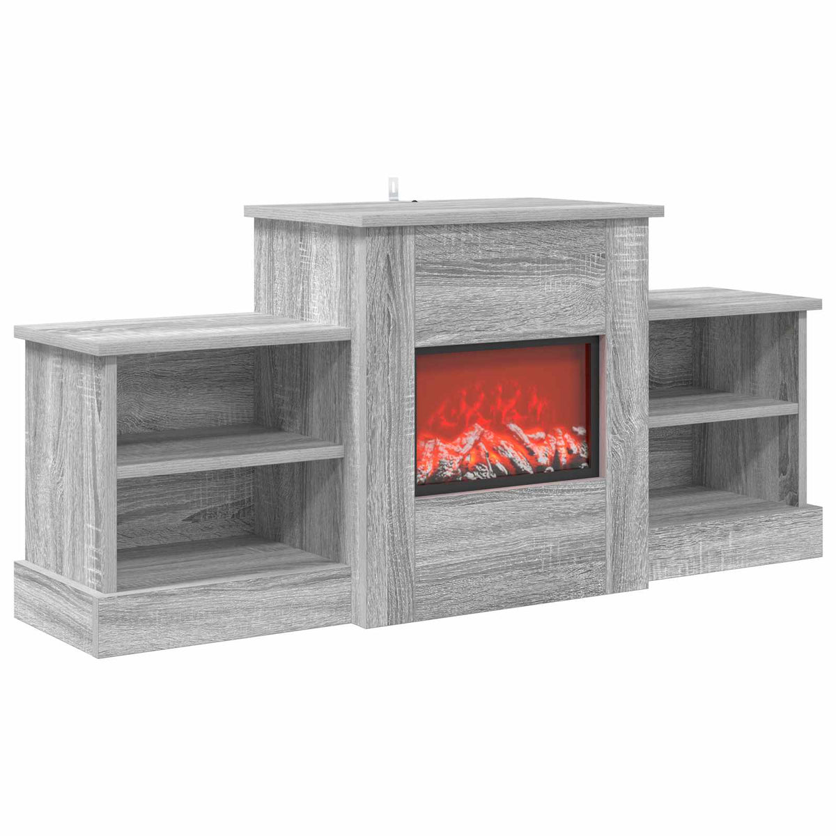 vidaXL Electric Fireplace Grey Sonoma 110 x 30 x 50 cm Engineered wood