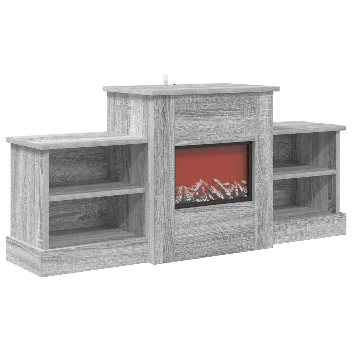 vidaXL Electric Fireplace Grey Sonoma 110 x 30 x 50 cm Engineered wood