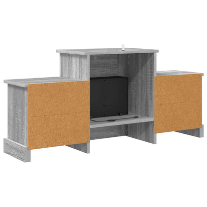 vidaXL Electric Fireplace Grey Sonoma 110 x 30 x 50 cm Engineered wood