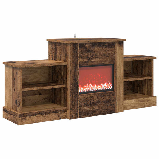 vidaXL Electric Fireplace Old Wood 110 x 30 x 50 cm Engineered wood