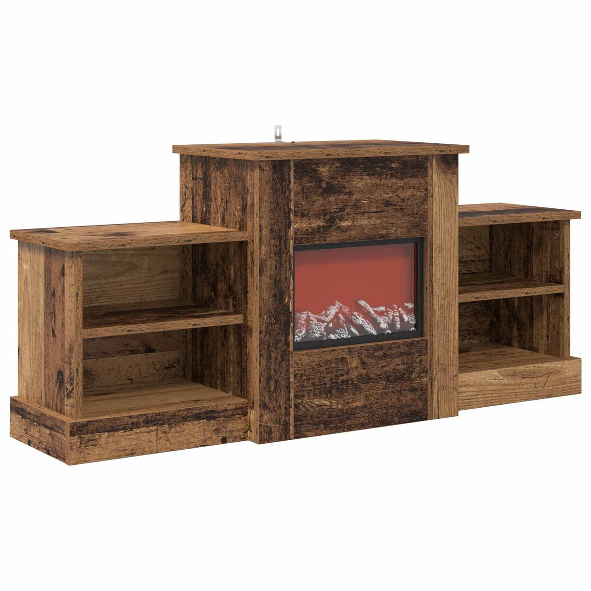 vidaXL Electric Fireplace Old Wood 110 x 30 x 50 cm Engineered wood