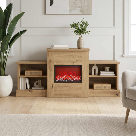 vidaXL Electric Fireplace Artisan Oak 110 x 30 x 50 cm Engineered wood