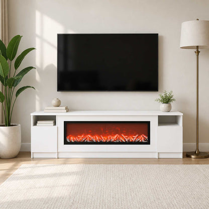 vidaXL Electric Fireplace White 165 x 28.5 x 47 cm Engineered wood