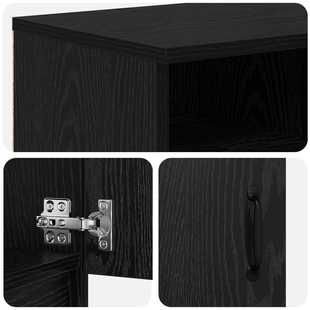 vidaXL Electric Fireplace Black Oak 165 x 28.5 x 47 cm Engineered wood