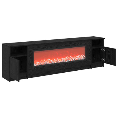 vidaXL Electric Fireplace Black Oak 165 x 28.5 x 47 cm Engineered wood