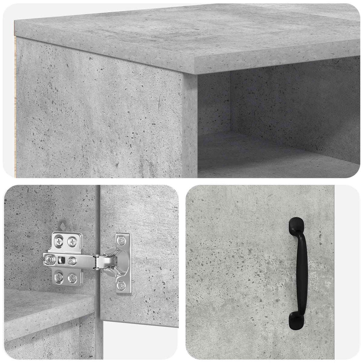 vidaXL Electric Fireplace Concrete 165 x 28.5 x 47 cm Engineered wood
