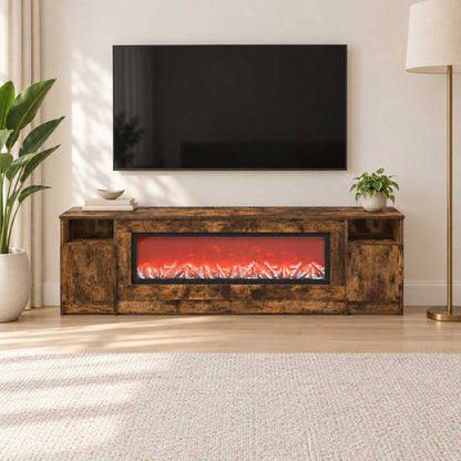 vidaXL Electric Fireplace Smoked Oak 165 x 28.5 x 47 cm