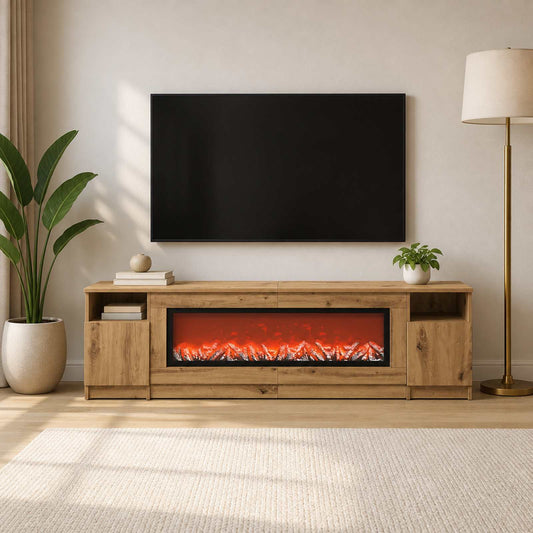 vidaXL Electric Fireplace Artisan Oak 165 x 28.5 x 47 cm
