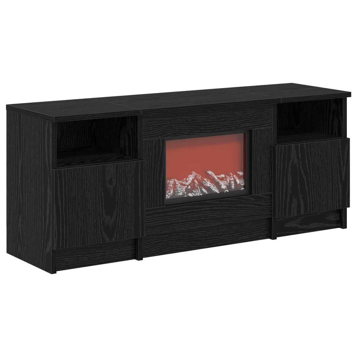 vidaXL Electric Fireplace Black Oak 98 x 28.5 x 40.5 cm
