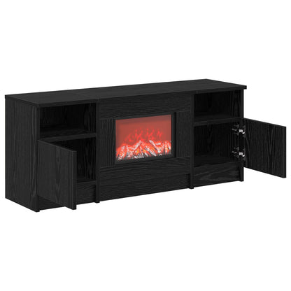 vidaXL Electric Fireplace Black Oak 98 x 28.5 x 40.5 cm
