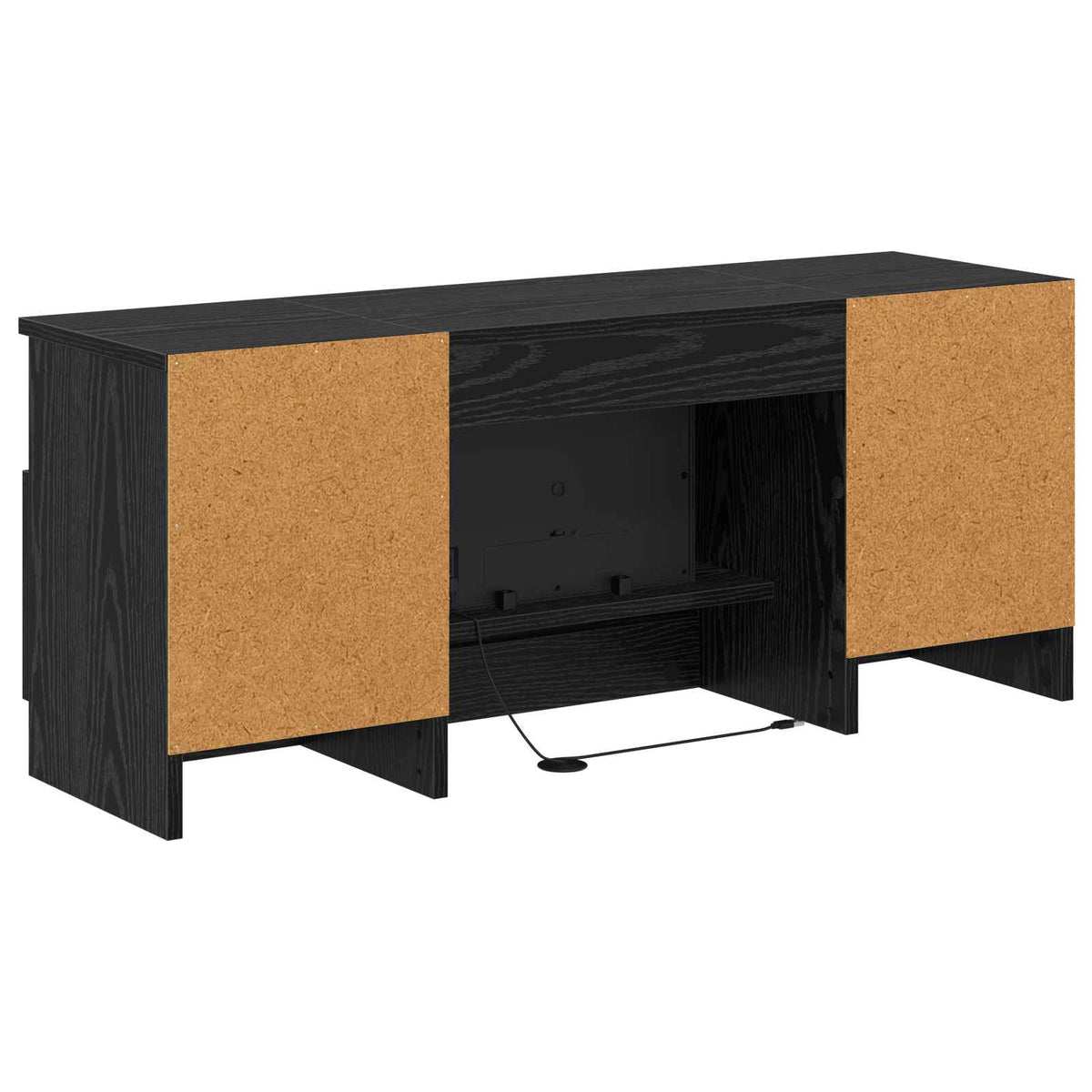 vidaXL Electric Fireplace Black Oak 98 x 28.5 x 40.5 cm