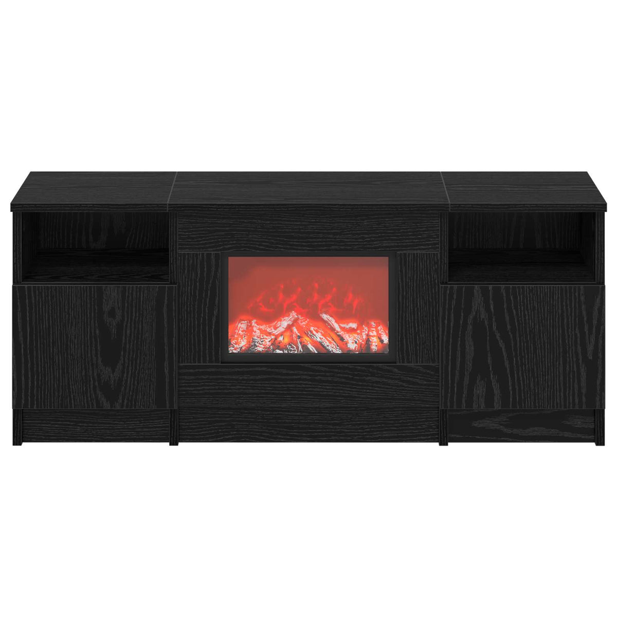vidaXL Electric Fireplace Black Oak 98 x 28.5 x 40.5 cm