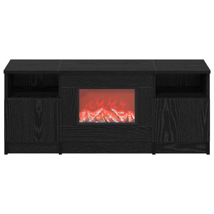vidaXL Electric Fireplace Black Oak 98 x 28.5 x 40.5 cm
