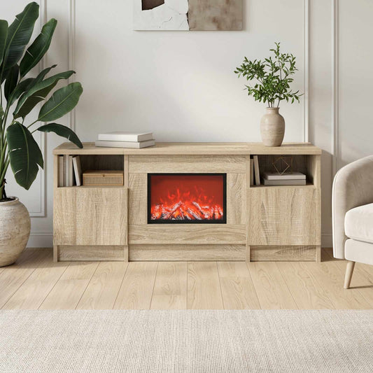 vidaXL Electric Fireplace Sonoma 98 x 28.5 x 40.5 cm Engineered wood