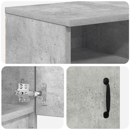 vidaXL Electric Fireplace Concrete 98 x 28.5 x 40.5 cm Engineered wood