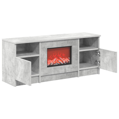 vidaXL Electric Fireplace Concrete 98 x 28.5 x 40.5 cm Engineered wood