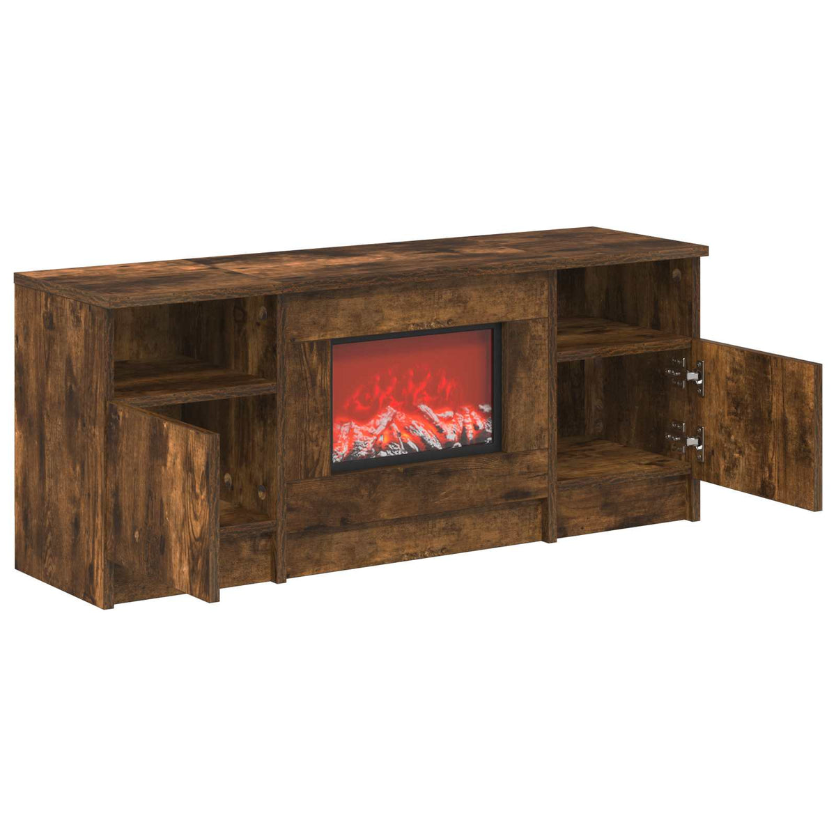 vidaXL Electric Fireplace Smoked Oak 98 x 28.5 x 40.5 cm