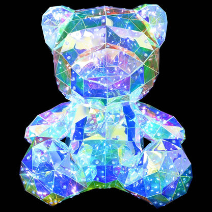 vidaXL Prismatic Iridescent LED Bear Multicolour 32 x 28 x 38 cm