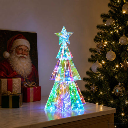 vidaXL Prismatic Iridescent LED Christmas Tree Multicolour