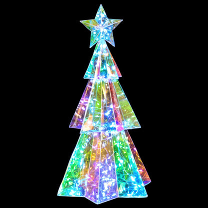 vidaXL Prismatic Iridescent LED Christmas Tree Multicolour