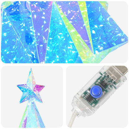 vidaXL Prismatic Iridescent LED Christmas Tree Multicolour