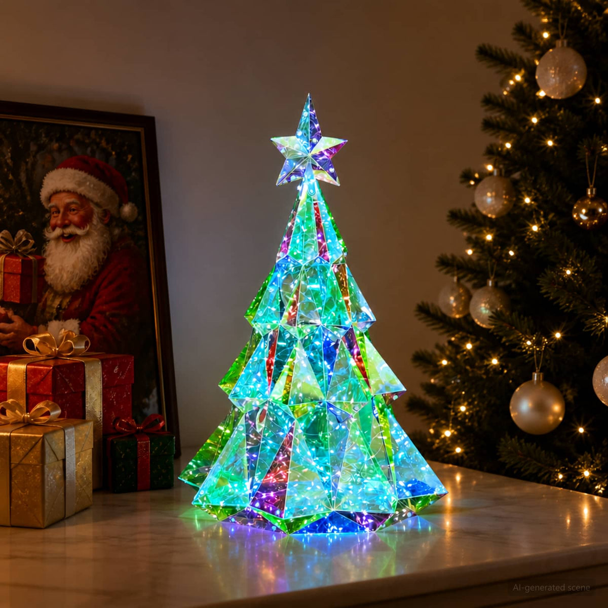 vidaXL Prismatic Iridescent LED Christmas Tree Multicolour