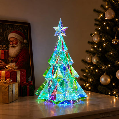 vidaXL Prismatic Iridescent LED Christmas Tree Multicolour