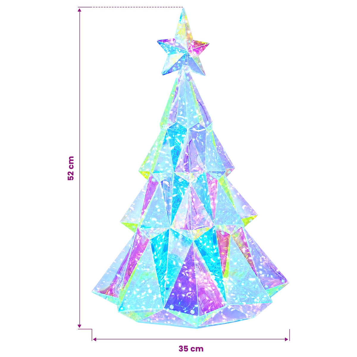 vidaXL Prismatic Iridescent LED Christmas Tree Multicolour