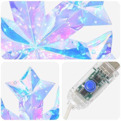 vidaXL Prismatic Iridescent LED Snowflake Multicolour Ø 26 x 25 cm