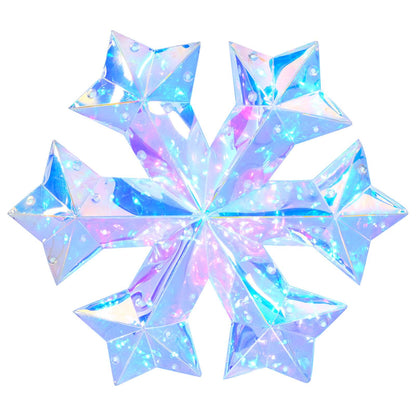 vidaXL Prismatic Iridescent LED Snowflake Multicolour Ø 26 x 25 cm