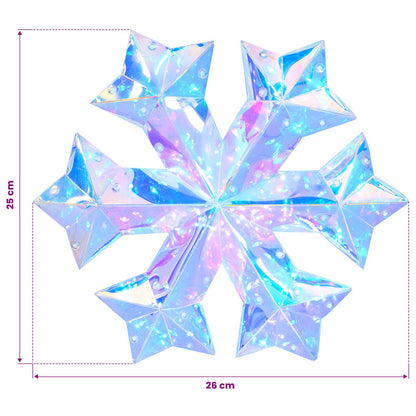 vidaXL Prismatic Iridescent LED Snowflake Multicolour Ø 26 x 25 cm