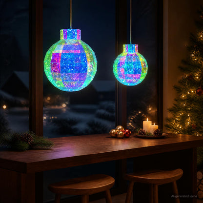 vidaXL Prismatic Iridescent LED Christmas Ball 2 pcs Multicolour