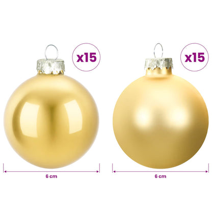 vidaXL Christmas Ball Set 30 pcs Gold 6 cm Polystyrene