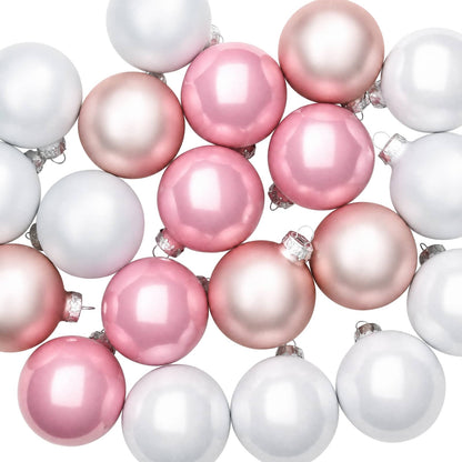 vidaXL Christmas Ball Set 30 pcs Rose and White 6 cm Polystyrene