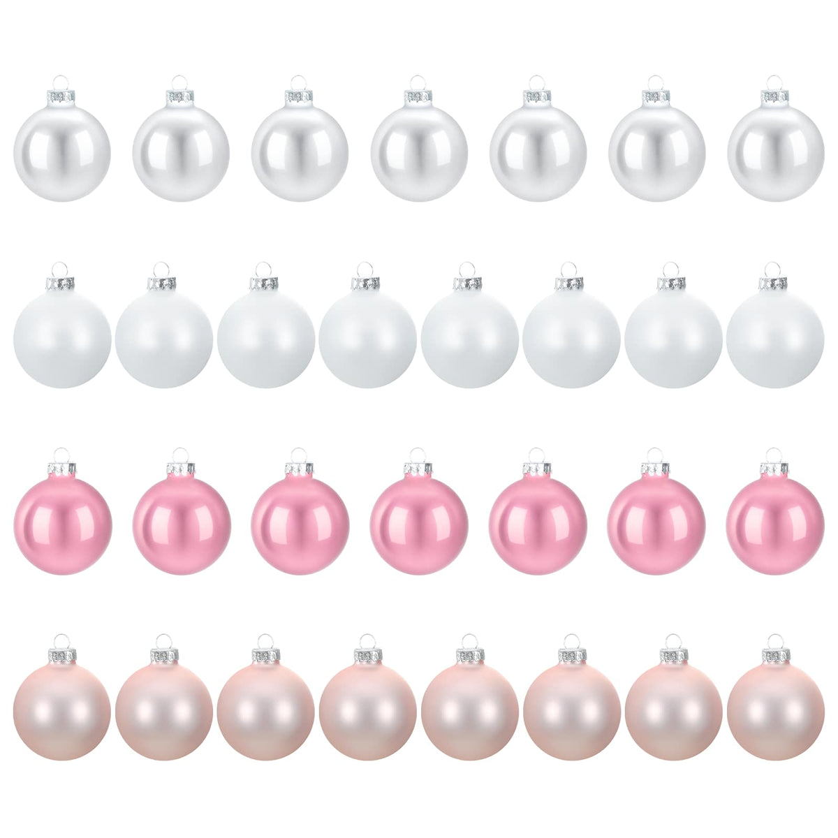 vidaXL Christmas Ball Set 30 pcs Rose and White 6 cm Polystyrene