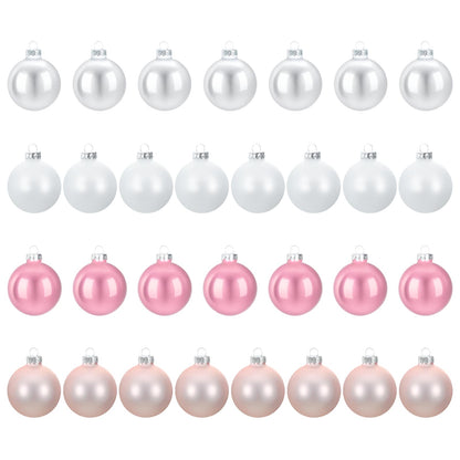 vidaXL Christmas Ball Set 30 pcs Rose and White 6 cm Polystyrene