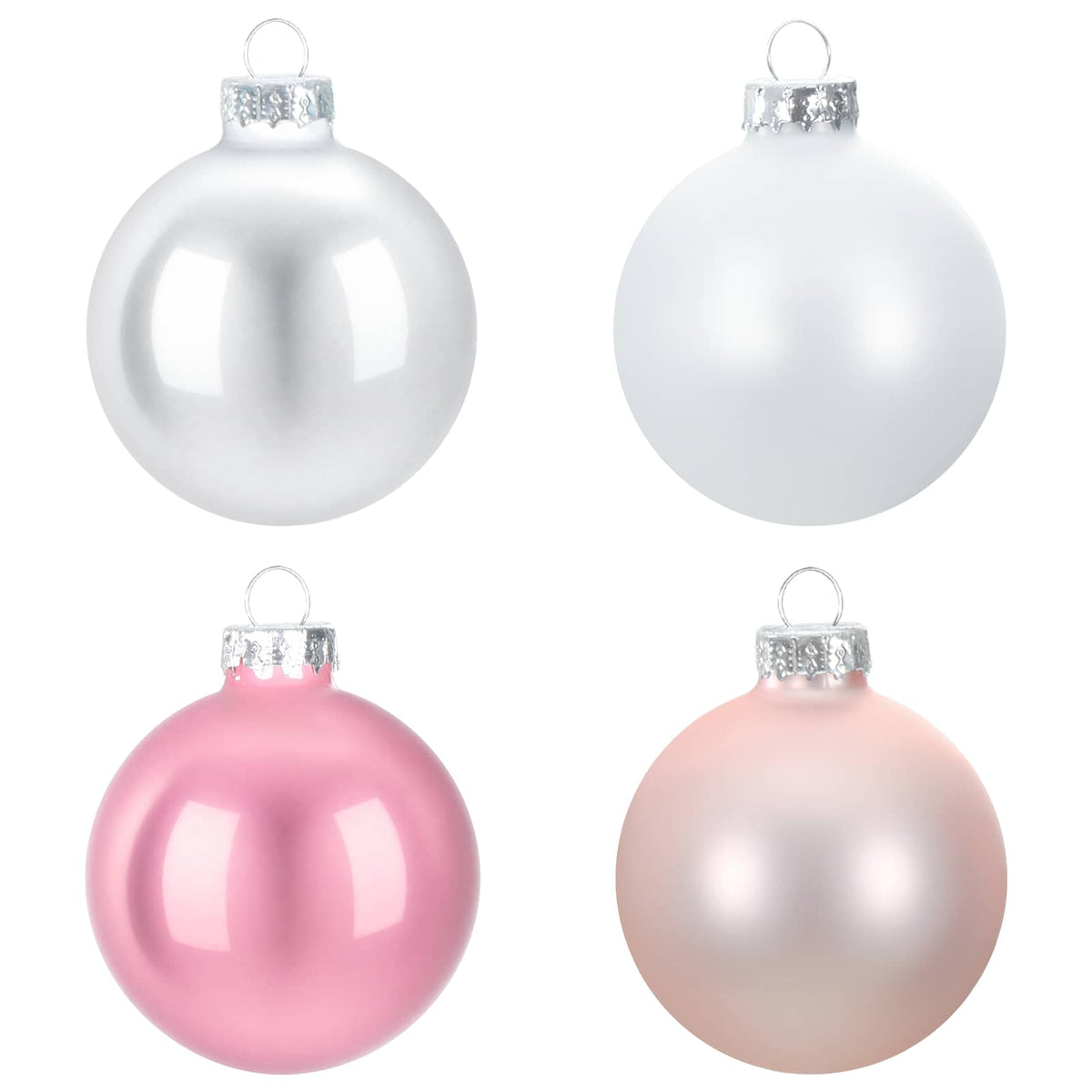 vidaXL Christmas Ball Set 30 pcs Rose and White 6 cm Polystyrene