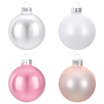 vidaXL Christmas Ball Set 30 pcs Rose and White 6 cm Polystyrene