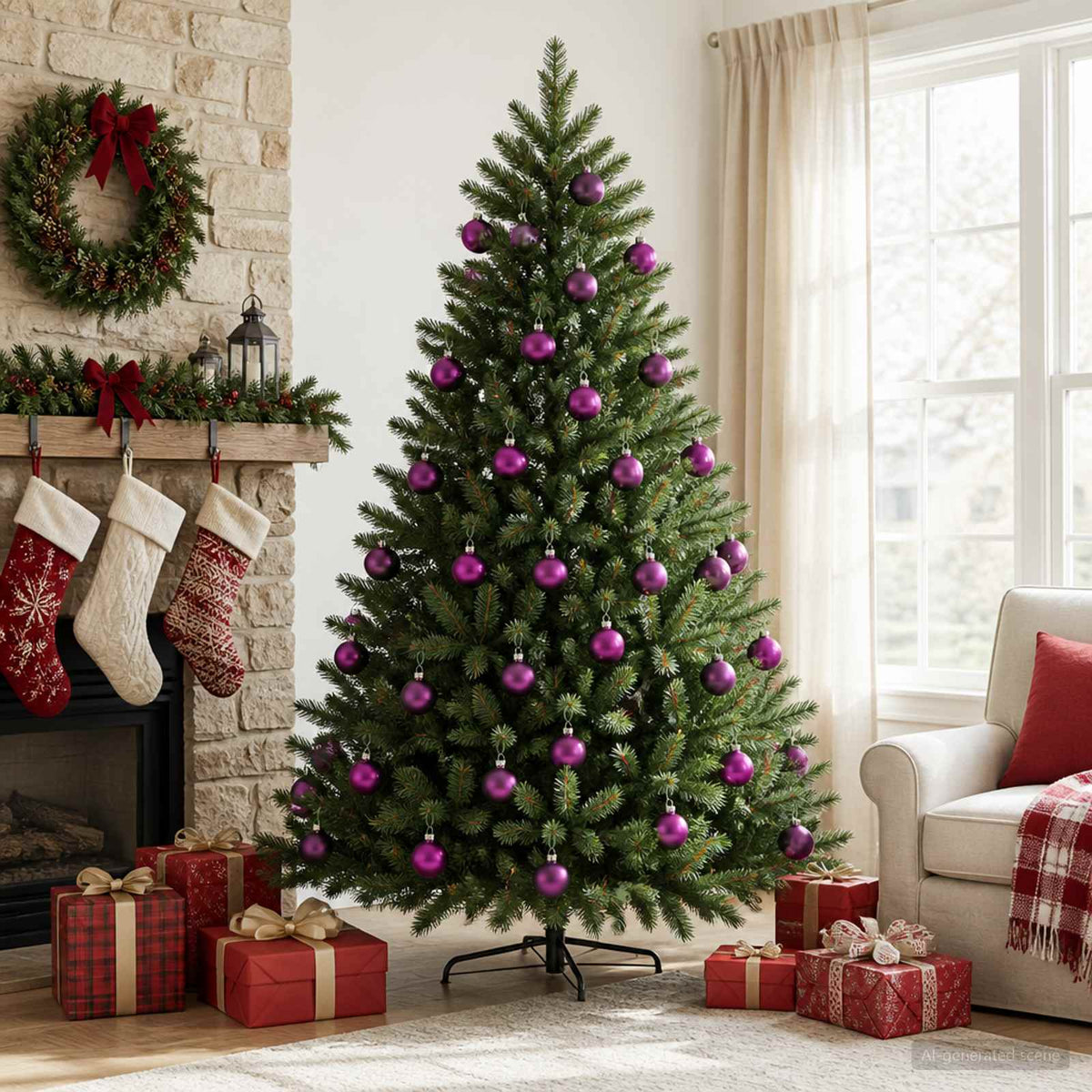 vidaXL Christmas Ball Set 30 pcs Lilac 6 cm Polystyrene